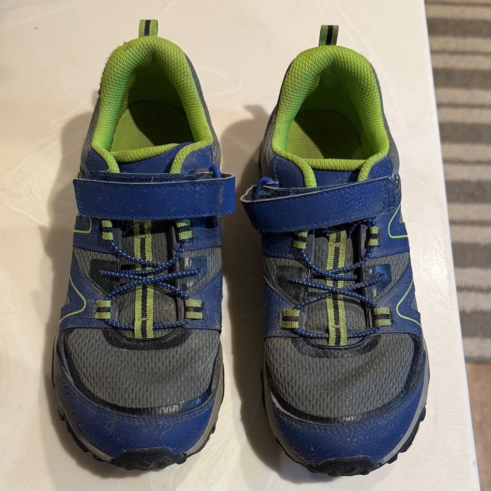 Kids Merrell Blue and Green Hiking Shoes